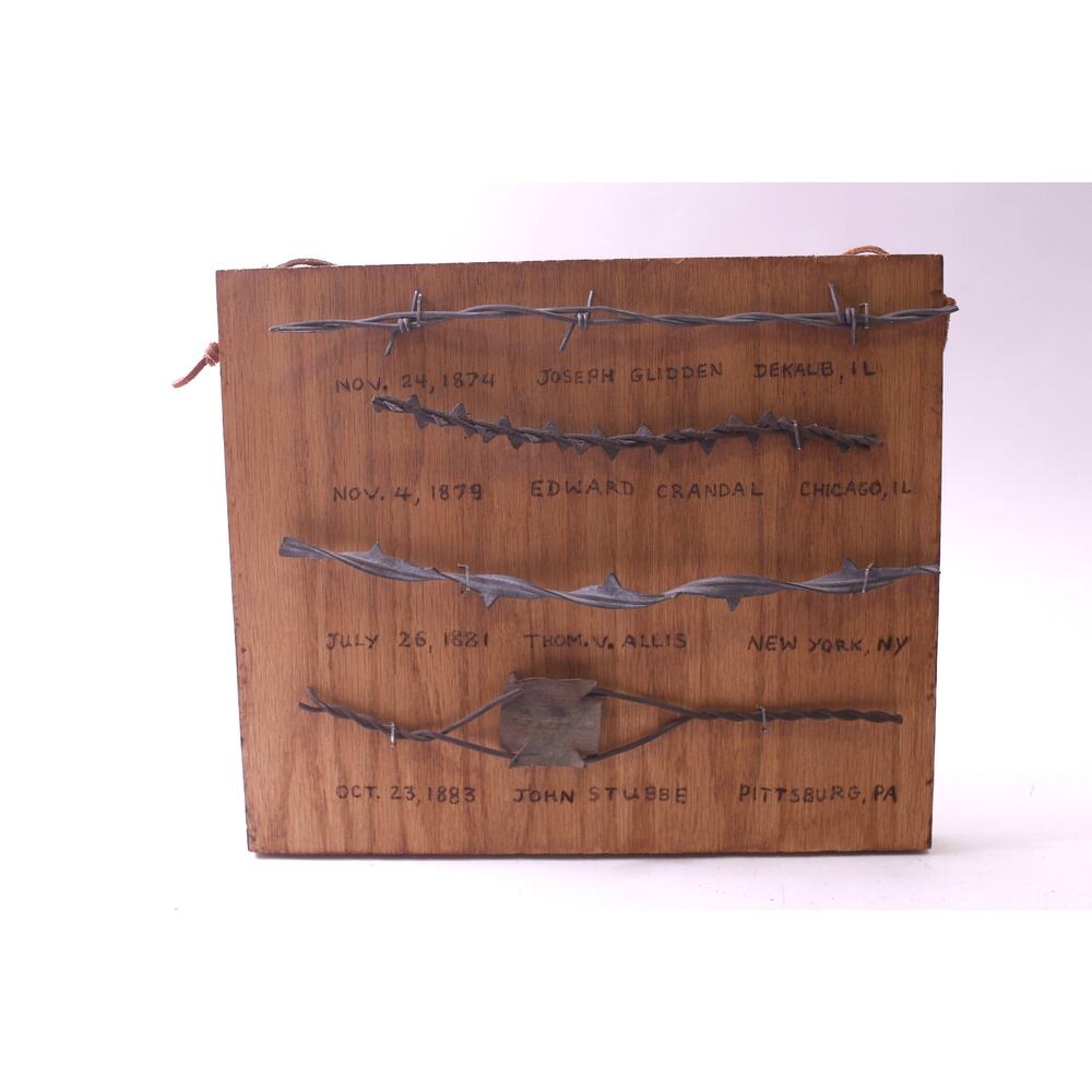 Barbed Wire Display Wall Hanging, Signed, 4 Cuts, Old West Fence ~ 250709-WH 421